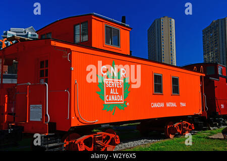 Restored Canadian National caboose at the Toronto Railroad Museum Stock Photo