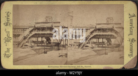 Metropolitan elevated railway, 14th st, station, from Robert N Dennis collection of stereoscopic views Stock Photo