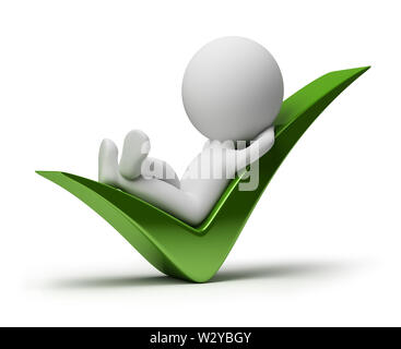 3d small people lying on a careful hand of the world. 3d image ...