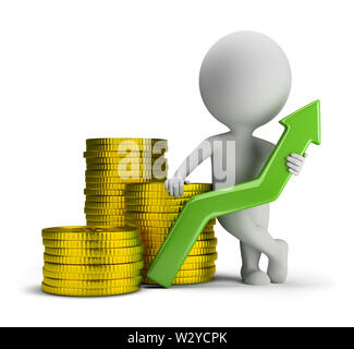 3d businessman holding green arrow and pointing direction, illustration ...