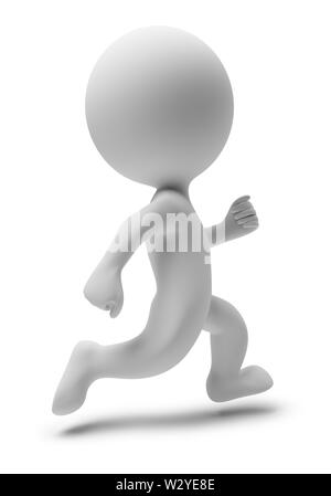 3d small people running. 3d image. Isolated white background. Stock Photo