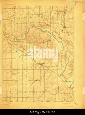 USGS TOPO Maps Iowa IA Shellsburg 175513 1899 62500 Restoration Stock Photo