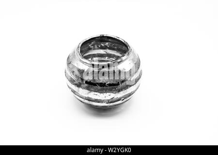 tealight glass bowl isolated on white background clipping path Stock Photo