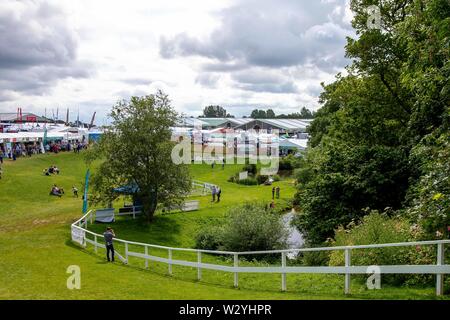 Harrogate. United Kingdom. 11 July 2019. Fishing lakes at the Great Yorkshire Show. Credit Elli Birch/SIP photo agency/Alamy live news. Stock Photo