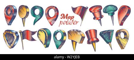 Color Map Shield Form Pointer Gps Location Icon Vector Stock Vector ...