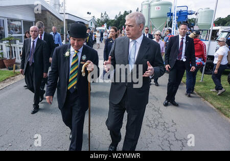 Harrogate, UK. 11th July, 2019. Prince Andrew, Duke of York visits the showground on the final day of the 161st Great Yorkshire Show. Great Yorkshire Show is held 9 - 11 July and celebrates the farming and agricultural community. Credit: Ioannis Alexopoulos/Alamy Live News Stock Photo