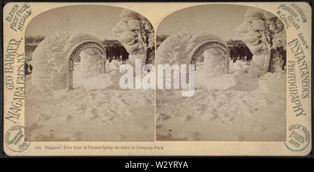 Niagara, five feet of frozen spray on arch in Prospect Park, by Barker, George, 1844-1894 Stock Photo