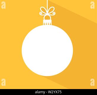 Christmas bauble with long shadow. Vector illustration. Stock Vector
