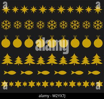 Christmas gold ornament decorative pattern. Vector illustration. Stock Vector