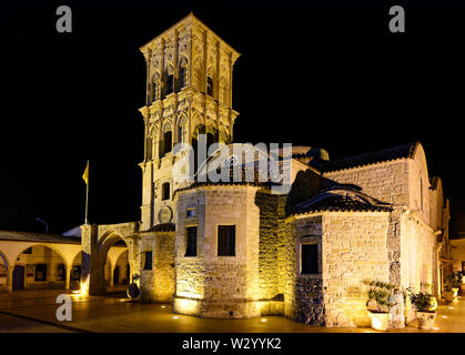 Nightime shot of the Church of Saint Lazarus, a late-9th century church in Larnaca, Cyprus. Stock Photo