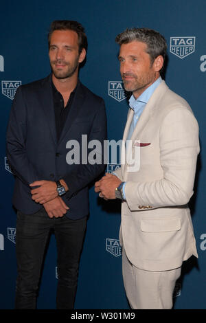 NEW YORK, NY - JULY 10: Jean-Eric Vergne and Patrick Dempsey attend TAG Heuer Celebrates 50 Years of the iconic Monaco Timepiece at Cipriani Broadway Stock Photo
