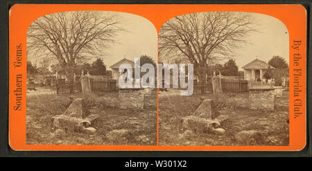 Old spanish grave yard, from Robert N Dennis collection of stereoscopic views Stock Photo