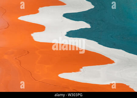 Teal and orange abstract reflections Stock Photo