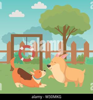Dogs cartoons design, Mascot pet animal nature cute and puppy theme Vector illustration Stock Vector
