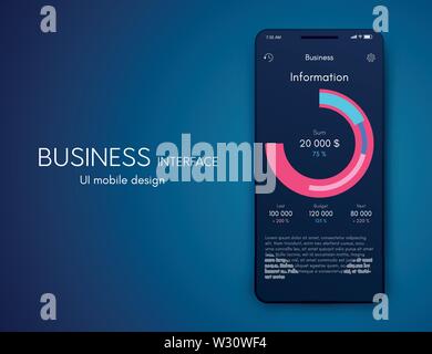 Vector graphics mobile infographics with four options. Template for creating mobile applications, workflow layout, diagram, banner, web design Stock Vector