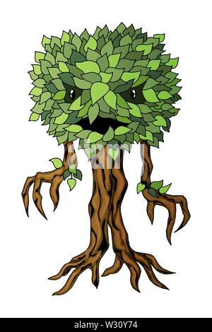 Monster plant illustration. Vector label isolated on white background Stock Vector