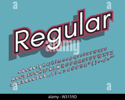 Retro font and alphabet. Stock vector illustration Stock Vector