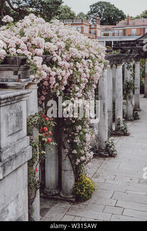 London, UK - June 30, 2019: The Hill Garden and Pergola in Golders Green, London, UK. The area was opened to the public in 1963 as the Hill Garden. Stock Photo