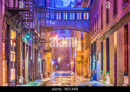 Alley in the Tribeca neighborhood in New York City. Stock Photo