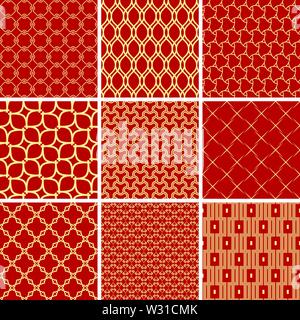 Set of Vector Seamless Geometric Backgrounds Stock Vector