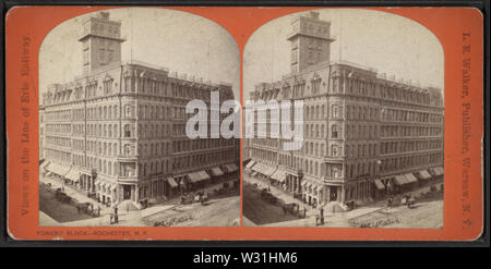 Powers' Block, Rochester, NY, by Walker, L E, 1826-1916 2 Stock Photo