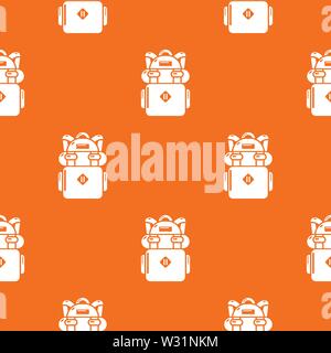 Backpack hiking pattern vector orange Stock Vector