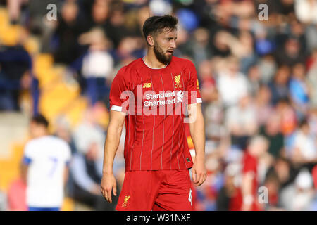 Birkenhead, UK. 11th July, 2019. Nathaniel Phillips of Liverpool looks on. Pre-season football friendly match, Tranmere Rovers v Liverpool at Prenton Park in Birkenhead, The Wirral on Thursday 11th July 2019. this image may only be used for Editorial purposes. Editorial use only, license required for commercial use. No use in betting, games or a single club/league/player publications. pic by Chris Stading/Andrew Orchard sports photography/Alamy Live news Credit: Andrew Orchard sports photography/Alamy Live News Stock Photo