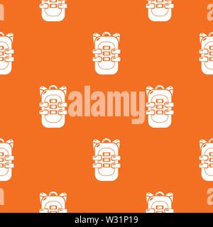 Backpack travel pattern vector orange Stock Vector