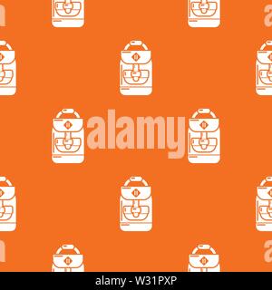 Backpack schoolboy pattern vector orange Stock Vector