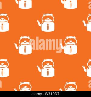 Kettle old pattern vector orange Stock Vector