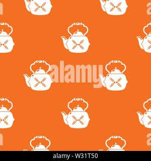Kettle vintage pattern vector orange Stock Vector