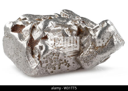 native 2.5 gram platinum nugget from the Kondyor Massif, Khabarovsk Krai, Russia isolated on white background Stock Photo