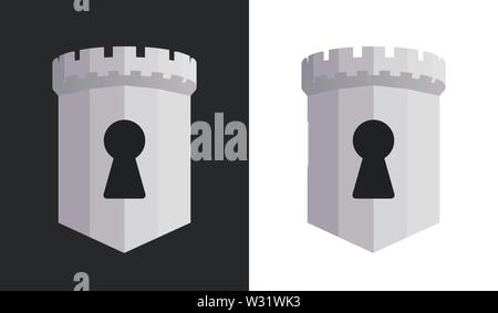 Sign of Real Estate with copy space, an element for logo or any sign showing protection and reliability. Stock Vector