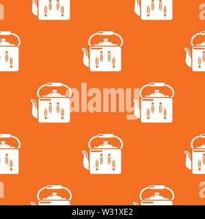 Kettle retro pattern vector orange Stock Vector