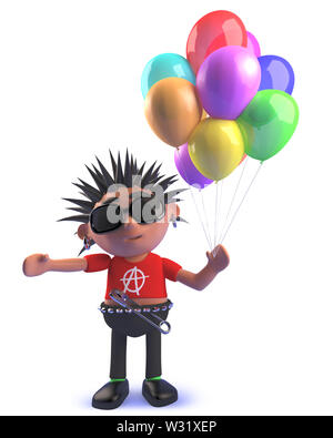 3d rendered image of a punk rock cartoon character in 3d teaching at ...