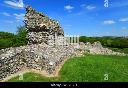 Part of the castle wall  Castle Acre Norfolk. Stock Photo