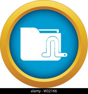 Computer worm icon blue vector isolated Stock Vector