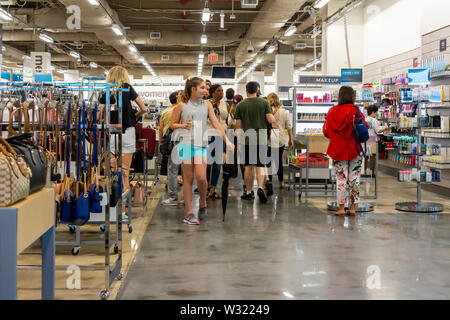 Excited shoppers in the newly opened Nordstrom Rack off-price store in the Empire Outlets mall in Staten Island in New York on Saturday, July 6, 2019. (© Richard B. Levine) Stock Photo