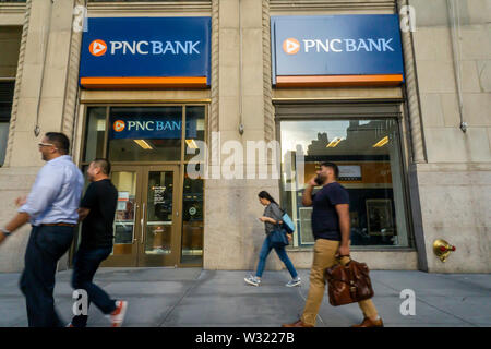 A branch of PNC Bank in New York on Tuesday, July 2, 2019. (© Richard B. Levine) Stock Photo