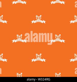 Newborn family pattern vector orange Stock Vector