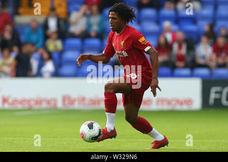 Birkenhead, UK. 11th July, 2019. Yasser larouci of Liverpool during the Pre-Season Friendly match between Tranmere Rovers and Liverpool at Prenton Park on July 11th 2019 in Birkenhead, England. (Photo by Tony Taylor/phcimages.com) Credit: PHC Images/Alamy Live News Stock Photo