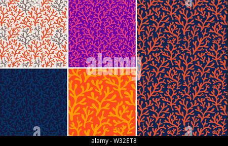 Set of seamless patterns. Abstract background vector Stock Vector