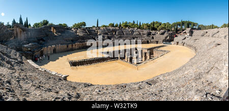 The Amphitheater of Merida located in the Roman colony of Emerita Augusta in what is now Merida, Spain Stock Photo