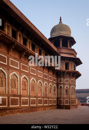 AGRA, INDIA - CIRCA NOVEMBER 2018: View of the Agra Fort. This is a historical fort in the city of Agra in India. It was the main residence of the emp Stock Photo