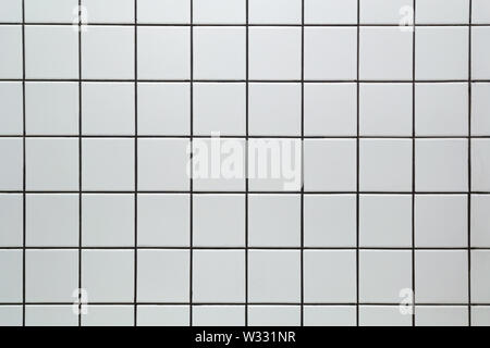 White ceramic square tile seamless pattern texture background Stock Photo