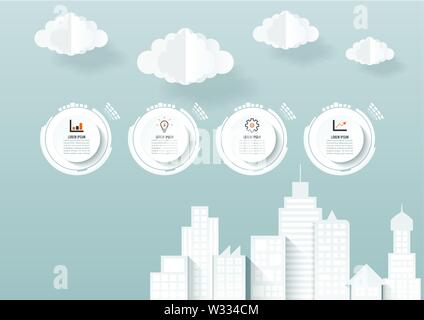 Business infographic on building concept. vector elements illustration. Stock Vector