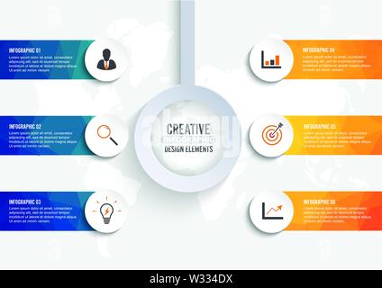 Business data visualization. Process chart. Abstract elements of graph, diagram with steps, options, parts or processes. Vector business template. Stock Vector
