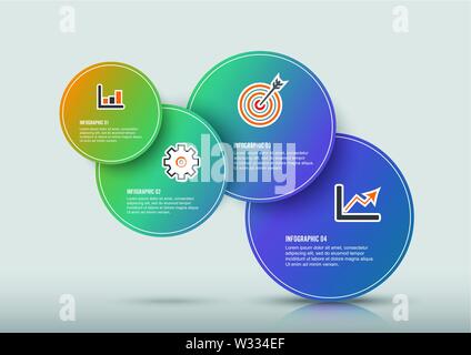 Infographic design vector and marketing icons can be used for workflow layout, diagram, annual report, web design. Business concept with 4 options. Stock Vector