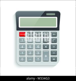 Realistic calculator isolated on white background. Vector EPS10 illustration. Stock Vector