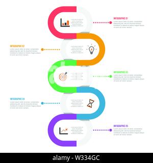 Template Timeline Infographic colored horizontal numbered for four position can be used for workflow, banner, diagram, web design, area chart Stock Vector